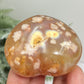Red Flower Agate Heart Healing Crystal Carving 166g