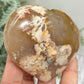 Flower Agate Heart Large Healing Crystal Carving 264g