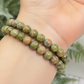 Unakite Bracelet Elastic Gemstone of Vision Jewellery Crystals 8mm Beads 16cm