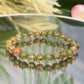 Unakite Bracelet Elastic Gemstone of Vision Jewellery Crystals 8mm Beads 16cm