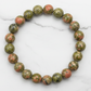 Unakite Bracelet Elastic Gemstone of Vision Jewellery Crystals 8mm Beads 16cm