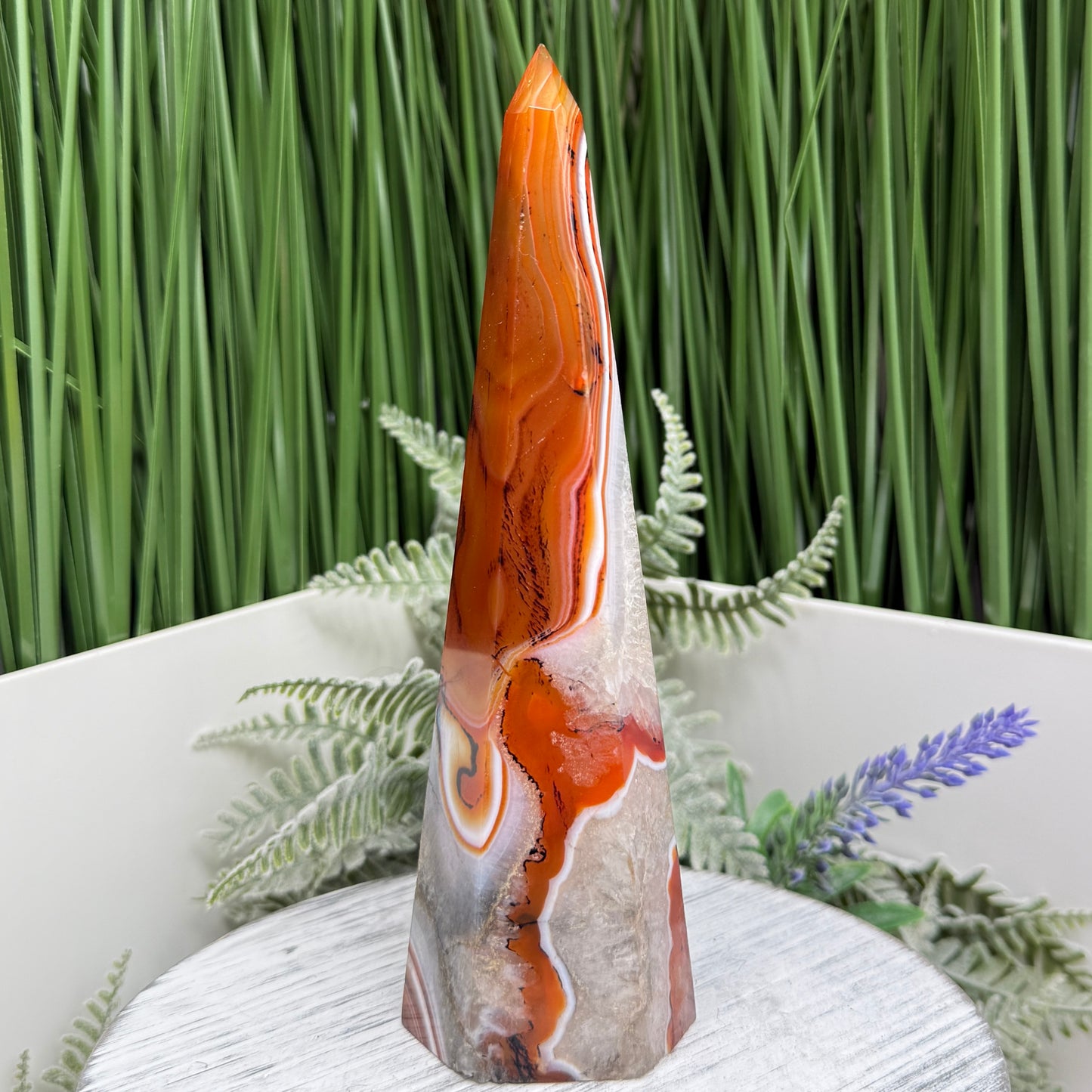 Sardonyx Red Onyx Quartz Tower Healing Crystal Generator 287g 165mm