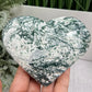 Tree Agate Heart Large Healing Crystal Carving 494g