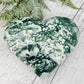 Tree Agate Heart Large Healing Crystal Carving 494g