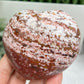Pink Orbicular Ocean Sea Jasper Gemstone of Joy Heart Crystal Carving 388g