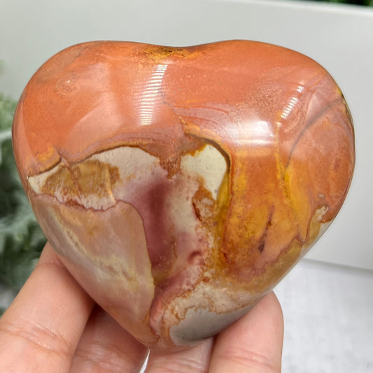 Polychrome Desert Jasper Heart Crystal Carving 292g