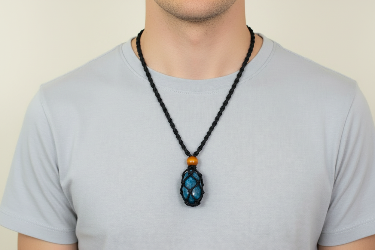 Crystal Macrame Tumbled Stone Necklaces Wearable Crystals