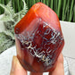 Carnelian with Orca Agate Quartz Flame Free Form Healing Crystal 249g