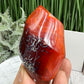 Carnelian with Orca Agate Quartz Flame Free Form Healing Crystal 249g