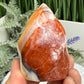 Carnelian with Orca Agate Quartz Flame Free Form Healing Crystal 219g