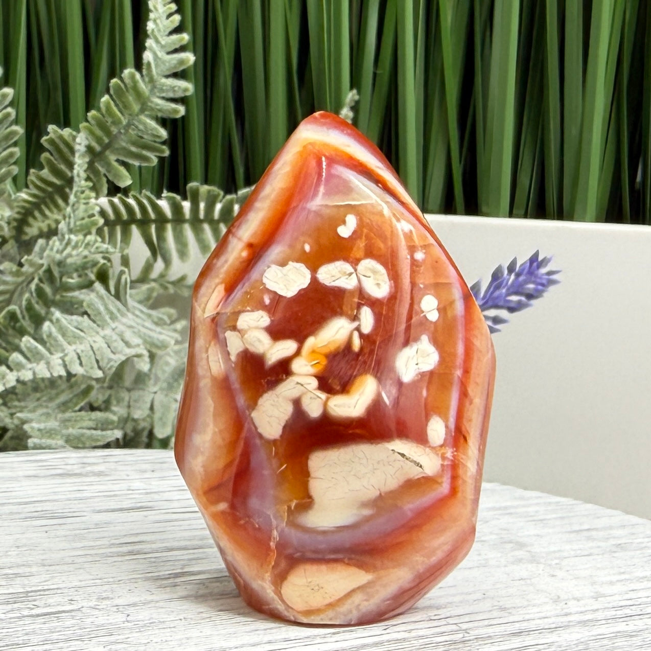 Carnelian with Orca Agate Flame Free Form Healing Crystal 102g