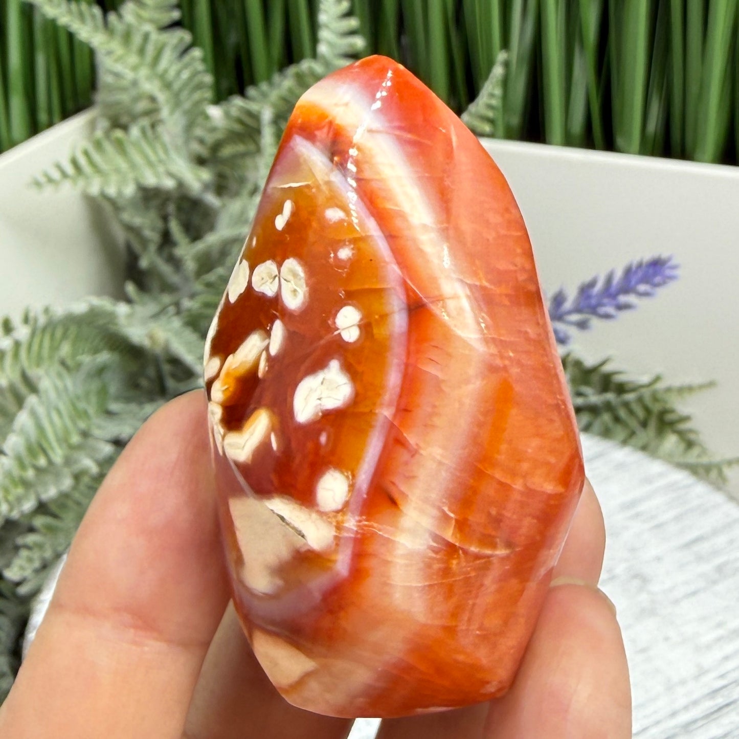 Carnelian with Orca Agate Flame Free Form Healing Crystal 102g