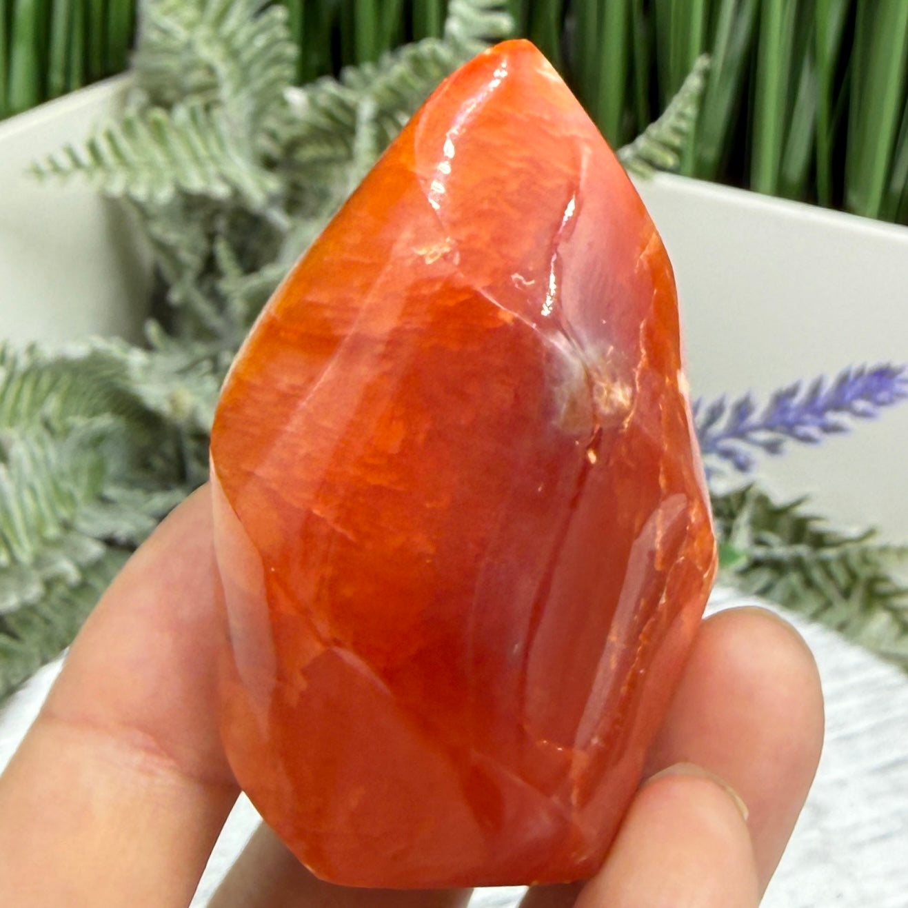 Carnelian with Orca Agate Flame Free Form Healing Crystal 102g