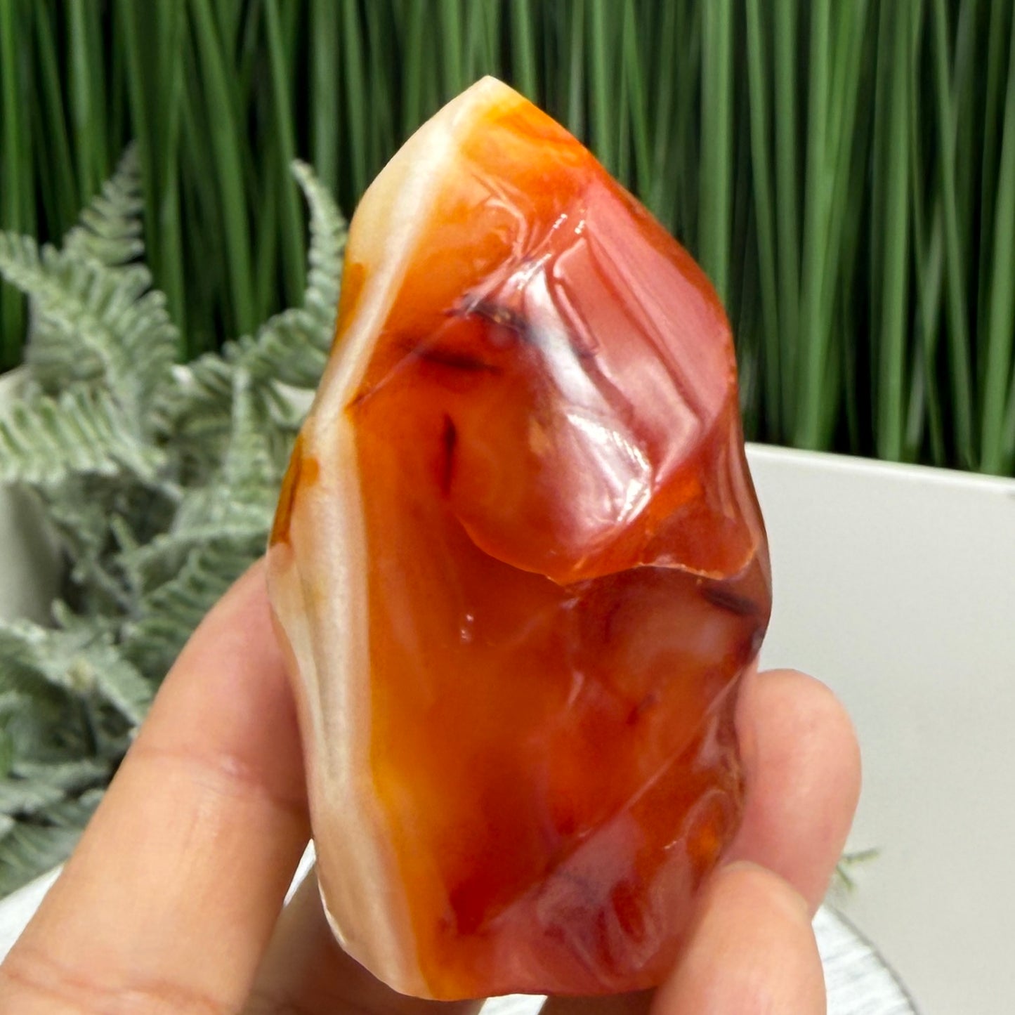 Carnelian with Quartz Flame Free Form Healing Crystal 170g