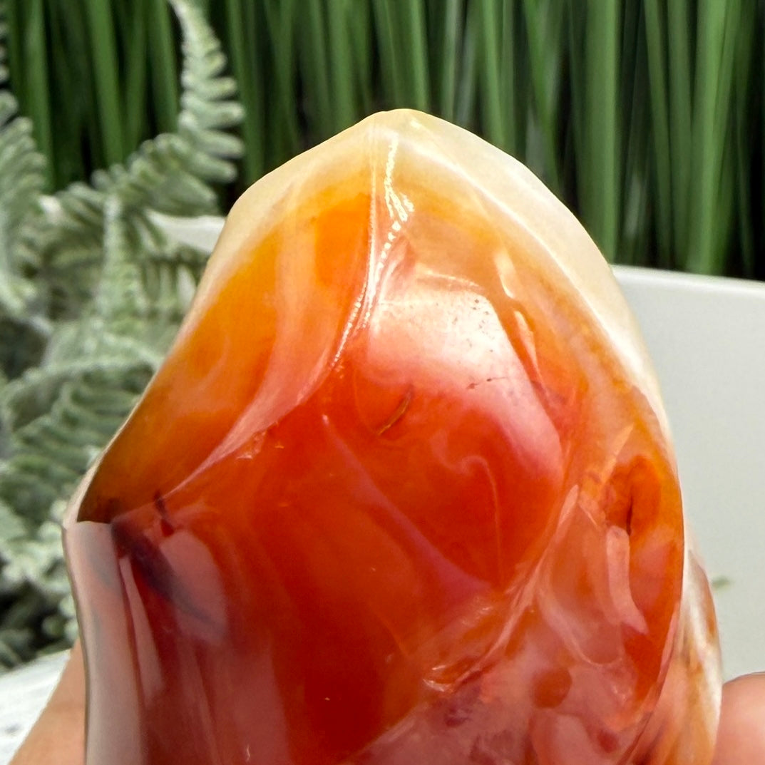 Carnelian with Quartz Flame Free Form Healing Crystal 170g