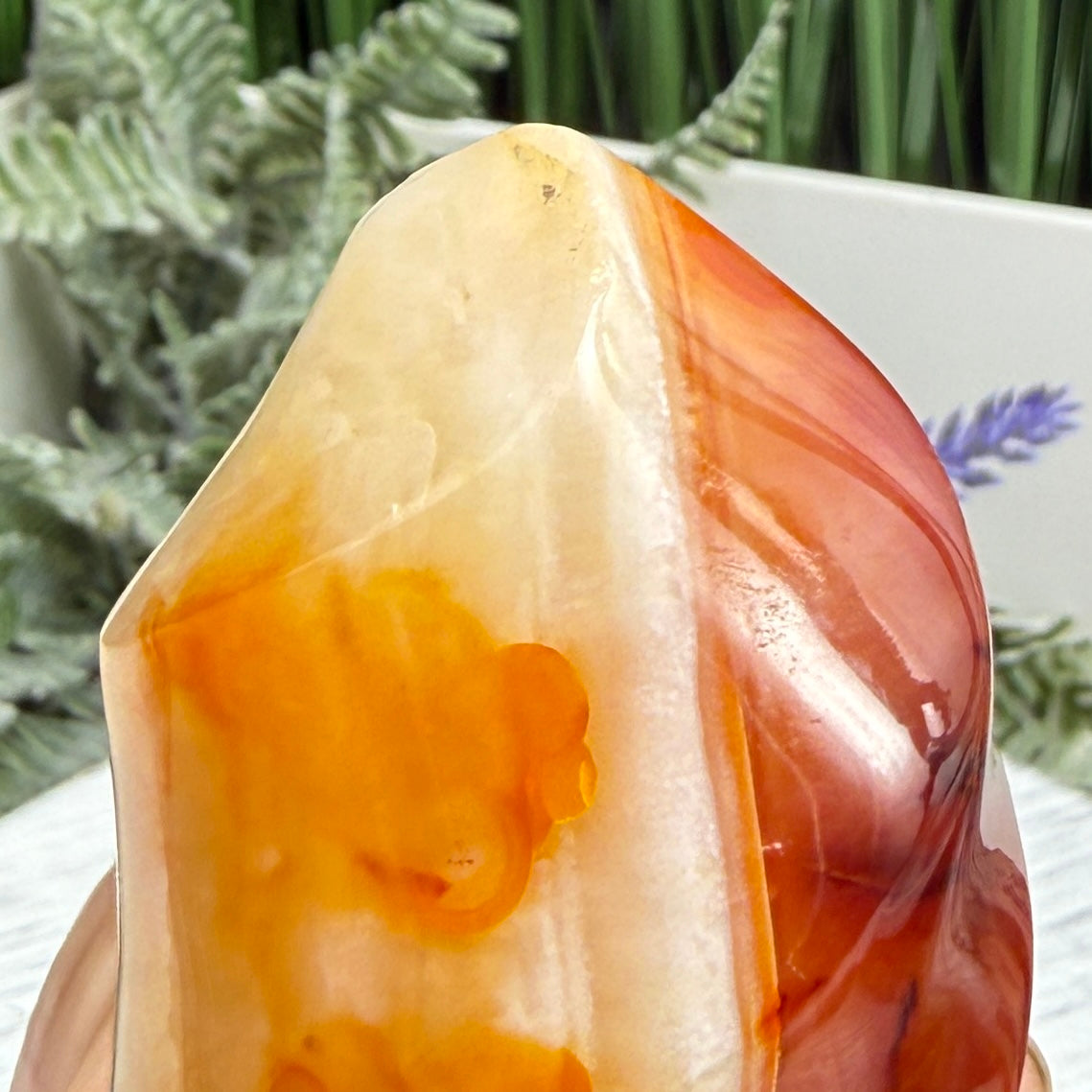 Carnelian with Quartz Flame Free Form Healing Crystal 170g