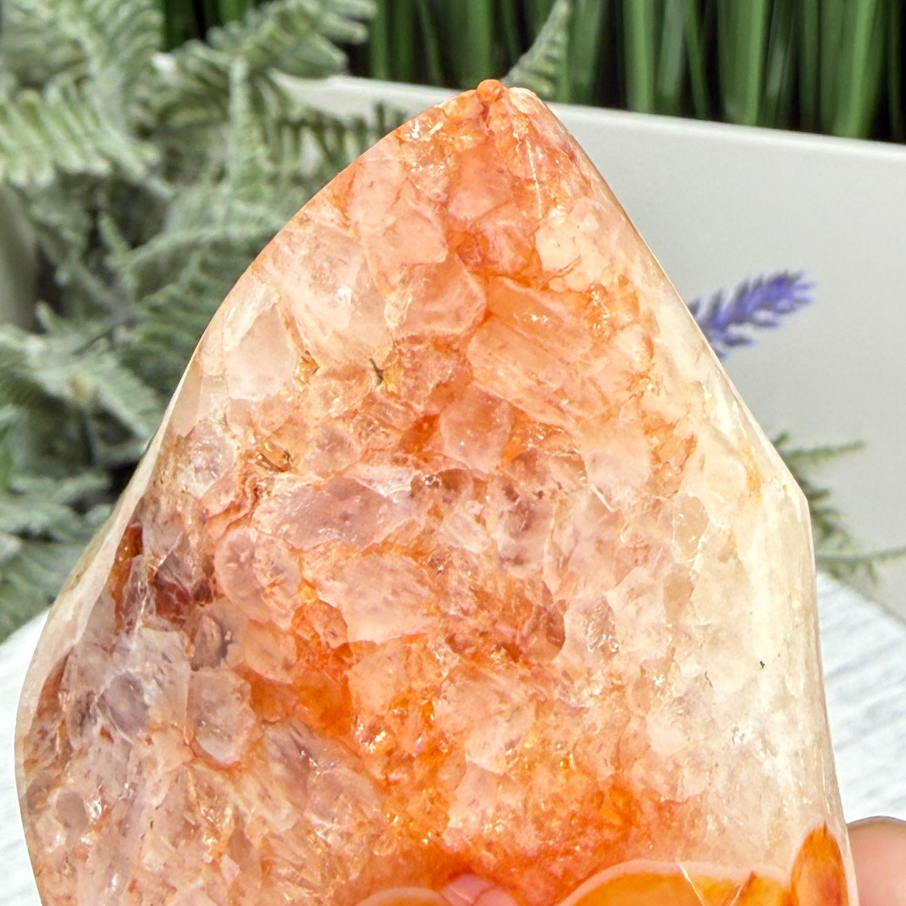 Carnelian with Quartz Flame Free Form Healing Crystal 233g