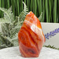 Carnelian with Orca Agate Quartz Flame Free Form Healing Crystal 161g