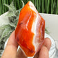 Carnelian with Orca Agate Quartz Flame Free Form Healing Crystal 161g