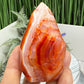 Carnelian with Orca Agate Quartz Flame Free Form Healing Crystal 161g