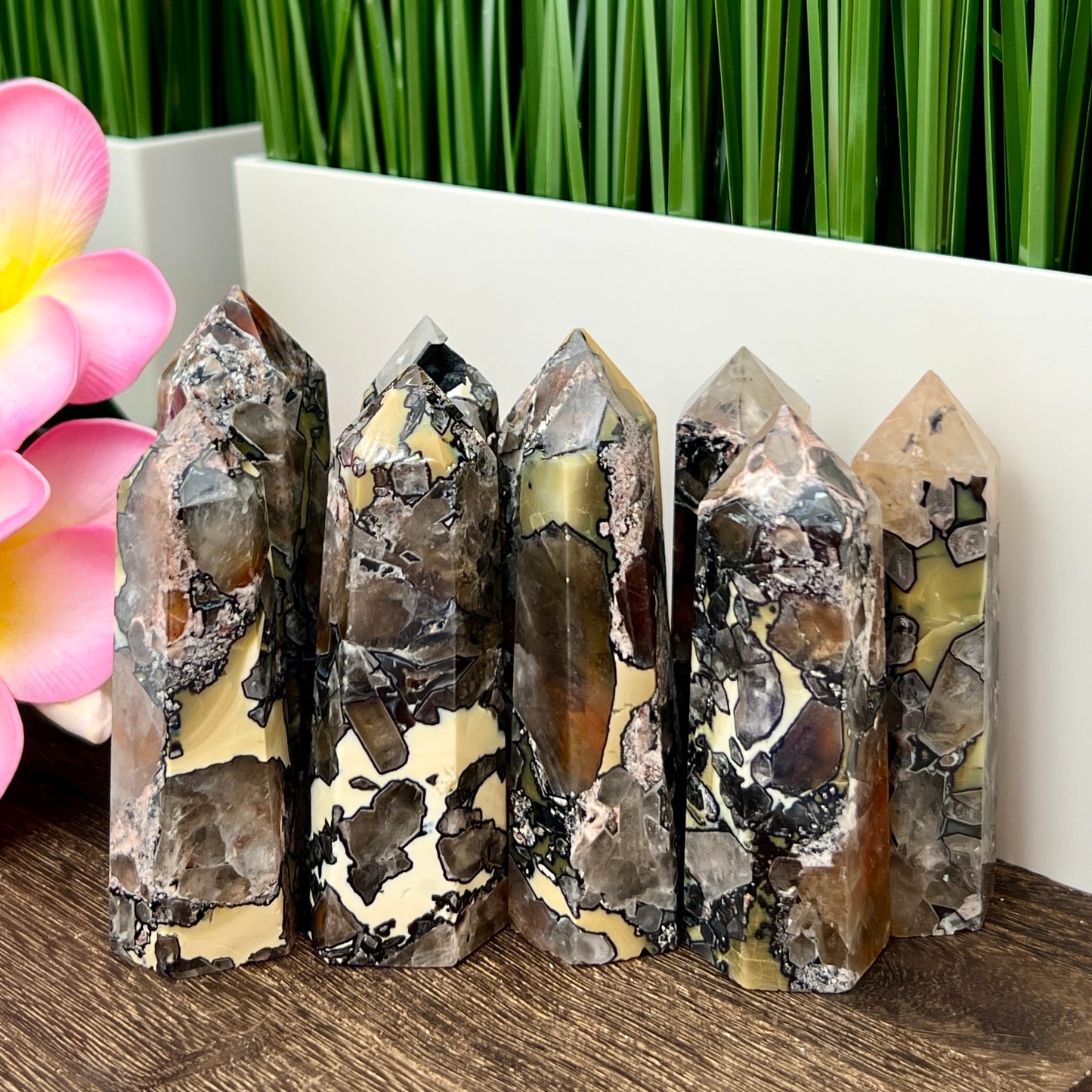 Mosaic Chalcedony Quartz Rare Points Towers Crystal Generators YOU CHOOSE