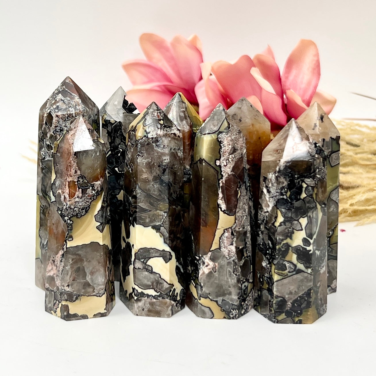 Mosaic Chalcedony Quartz Rare Points Towers Crystal Generators YOU CHOOSE