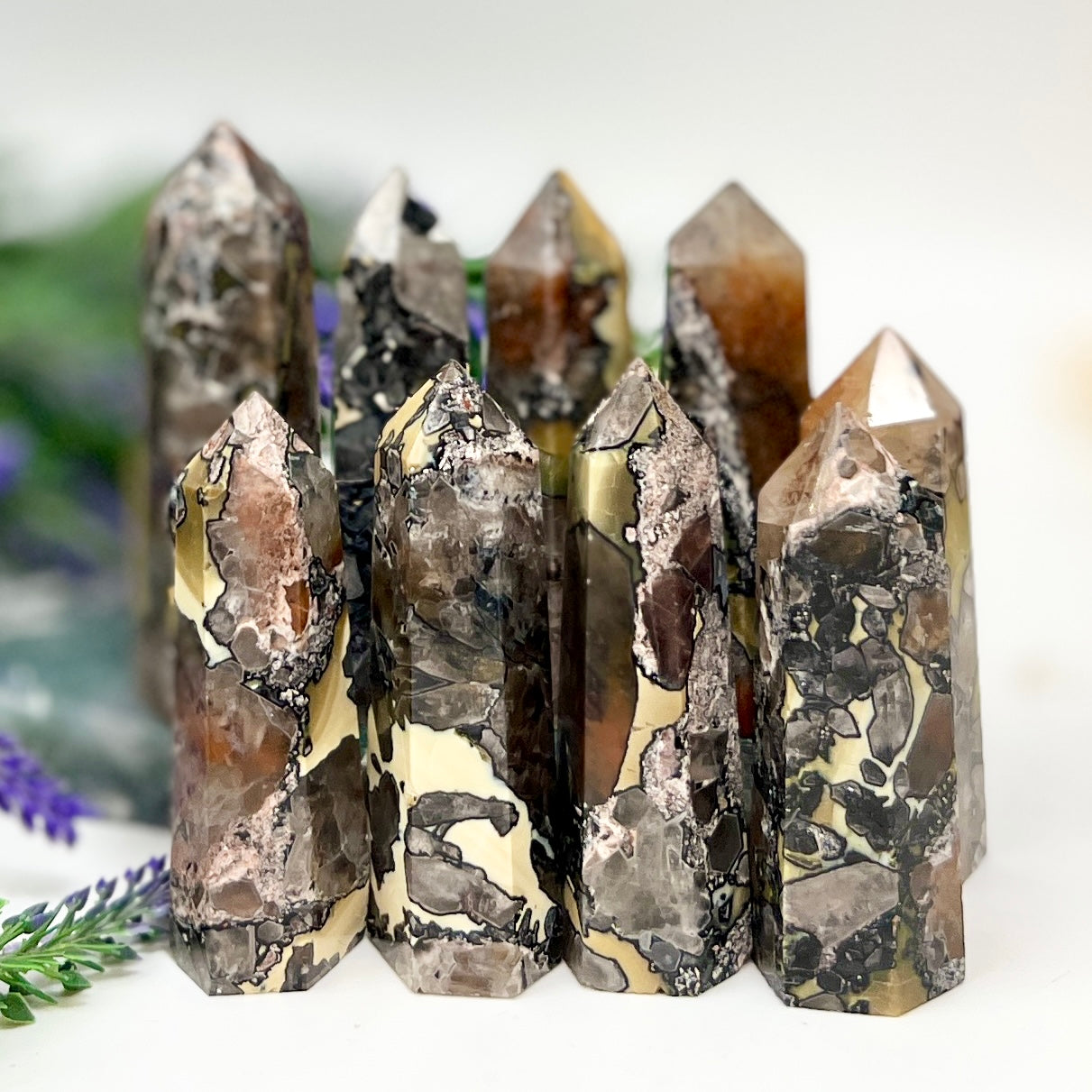 Mosaic Chalcedony Quartz Rare Points Towers Crystal Generators YOU CHOOSE