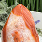 Carnelian with Orca Agate Quartz Flame Free Form Healing Crystal 155g