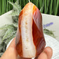 Carnelian with Quartz Flame Free Form Healing Crystal 117g