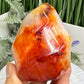 Carnelian with Quartz Flame Free Form Healing Crystal 306g