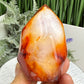 Carnelian with Quartz Flame Free Form Healing Crystal 306g