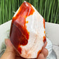 Carnelian with Orca Agate Quartz Flame Free Form Healing Crystal 382g