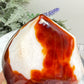 Carnelian with Orca Agate Quartz Flame Free Form Healing Crystal 382g