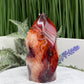 Carnelian with Orca Agate Quartz Flame Free Form Healing Crystal 287g