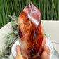 Carnelian with Orca Agate Quartz Flame Free Form Healing Crystal 287g