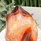 Carnelian with Orca Agate Quartz Flame Free Form Healing Crystal 287g