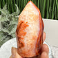Carnelian with Quartz Flame Free Form Healing Crystal 240g