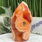 Carnelian with Orca Agate Quartz Flame Free Form Healing Crystal 273g