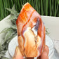 Carnelian with Orca Agate Quartz Flame Free Form Healing Crystal 273g