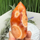Carnelian with Orca Agate Quartz Flame Free Form Healing Crystal 273g