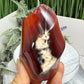 Carnelian with Orca Agate Quartz Flame Free Form Healing Crystal 247g