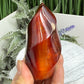 Carnelian with Orca Agate Quartz Flame Free Form Healing Crystal 247g