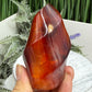 Carnelian with Orca Agate Quartz Flame Free Form Healing Crystal 247g