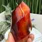Carnelian with Orca Agate Quartz Flame Free Form Healing Crystal 247g
