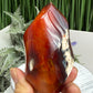 Carnelian with Orca Agate Quartz Flame Free Form Healing Crystal 247g