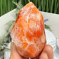 Carnelian with Orca Agate Quartz Flame Free Form Healing Crystal 193g