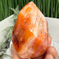 Carnelian with Orca Agate Quartz Flame Free Form Healing Crystal 193g