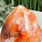 Carnelian with Orca Agate Quartz Flame Free Form Healing Crystal 193g