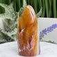 Carnelian with Orca Agate Quartz Flame Free Form Healing Crystal 154g