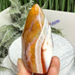 Carnelian with Orca Agate Quartz Flame Free Form Healing Crystal 154g
